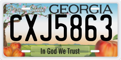 GA license plate CXJ5863