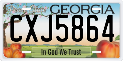 GA license plate CXJ5864