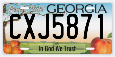 GA license plate CXJ5871