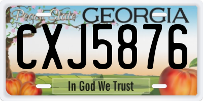 GA license plate CXJ5876