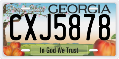 GA license plate CXJ5878