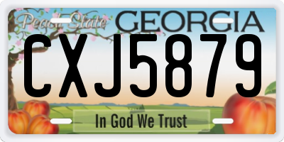 GA license plate CXJ5879