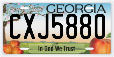 GA license plate CXJ5880