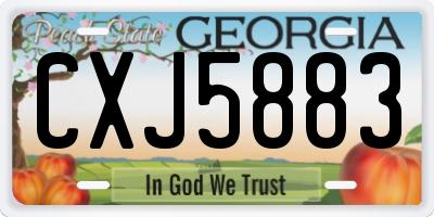 GA license plate CXJ5883