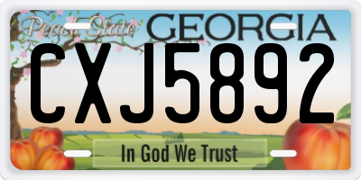 GA license plate CXJ5892