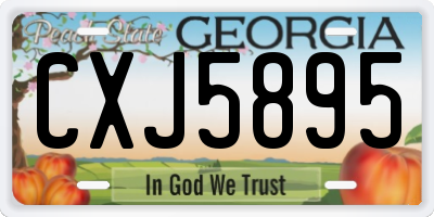 GA license plate CXJ5895
