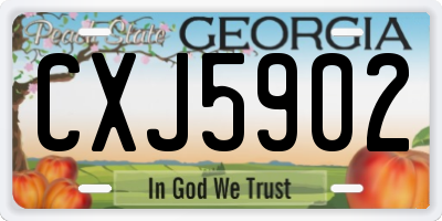 GA license plate CXJ5902