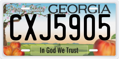 GA license plate CXJ5905