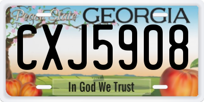GA license plate CXJ5908