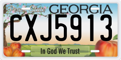 GA license plate CXJ5913