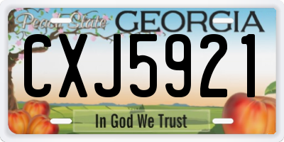 GA license plate CXJ5921
