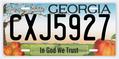 GA license plate CXJ5927