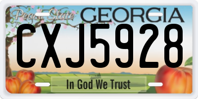 GA license plate CXJ5928