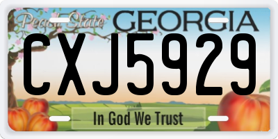 GA license plate CXJ5929