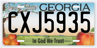 GA license plate CXJ5935