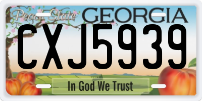 GA license plate CXJ5939