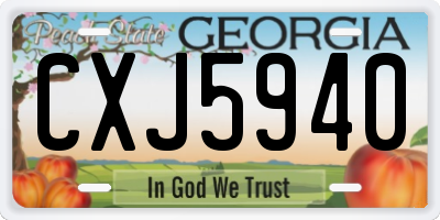 GA license plate CXJ5940