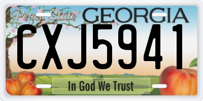 GA license plate CXJ5941