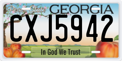 GA license plate CXJ5942