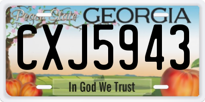 GA license plate CXJ5943
