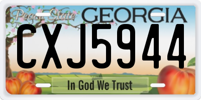 GA license plate CXJ5944