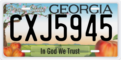GA license plate CXJ5945