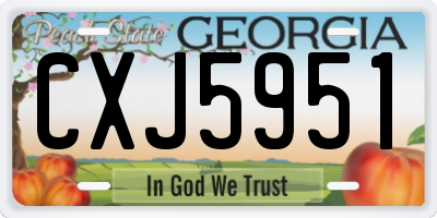 GA license plate CXJ5951