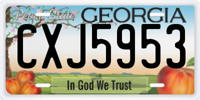GA license plate CXJ5953