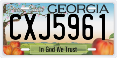 GA license plate CXJ5961