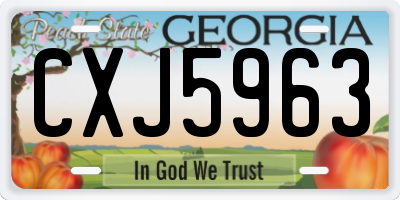 GA license plate CXJ5963