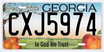 GA license plate CXJ5974