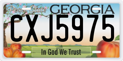 GA license plate CXJ5975