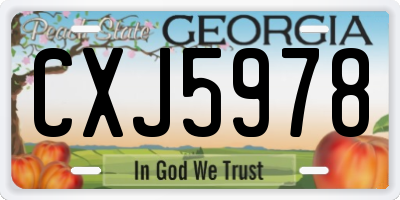 GA license plate CXJ5978