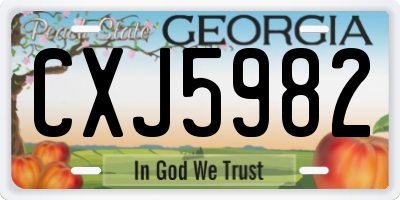 GA license plate CXJ5982
