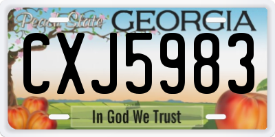 GA license plate CXJ5983