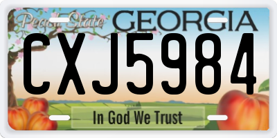 GA license plate CXJ5984