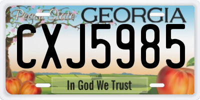 GA license plate CXJ5985