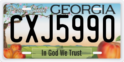 GA license plate CXJ5990