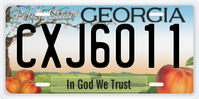 GA license plate CXJ6011