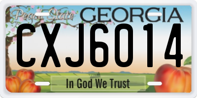 GA license plate CXJ6014