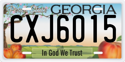 GA license plate CXJ6015
