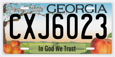 GA license plate CXJ6023