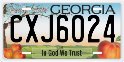 GA license plate CXJ6024