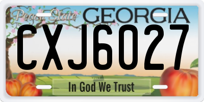 GA license plate CXJ6027