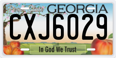 GA license plate CXJ6029