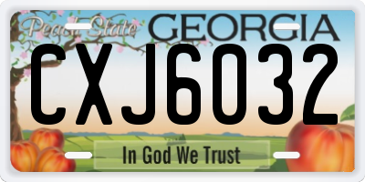 GA license plate CXJ6032