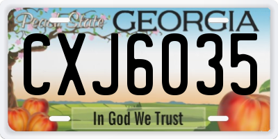 GA license plate CXJ6035