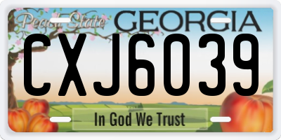GA license plate CXJ6039