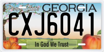 GA license plate CXJ6041