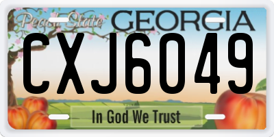 GA license plate CXJ6049